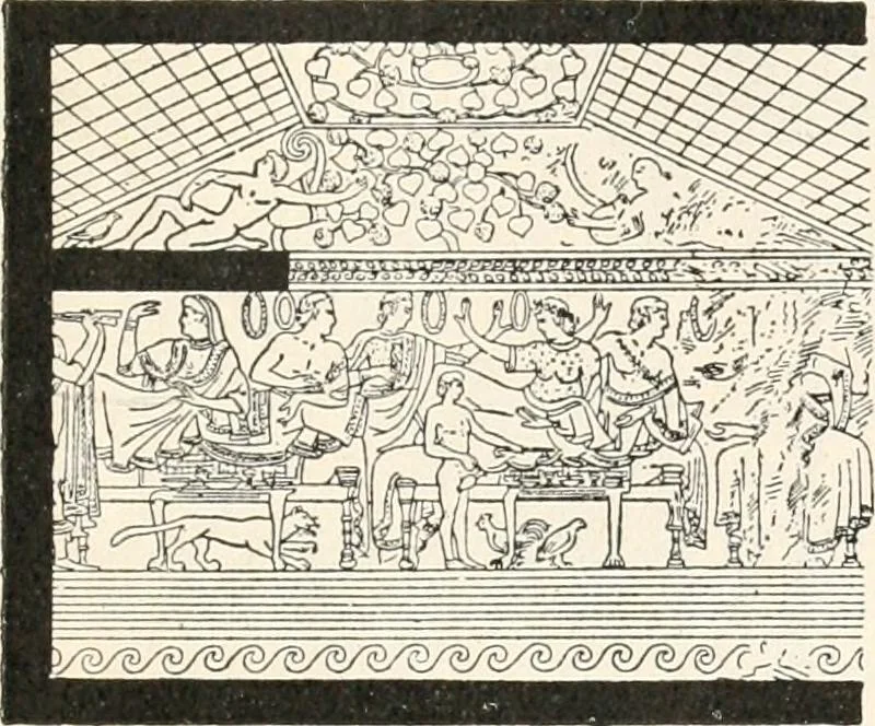An illustration from Styles of ornament, exhibited in designs, and arranged in historical order, with descriptive text. A handbook for architects, designers, painters, sculptors, wood-carvers, chasers, modellers, cabinet-makers and artistic locksmiths as well as also for technical schools, libraries and private study, 1910, leaf 78