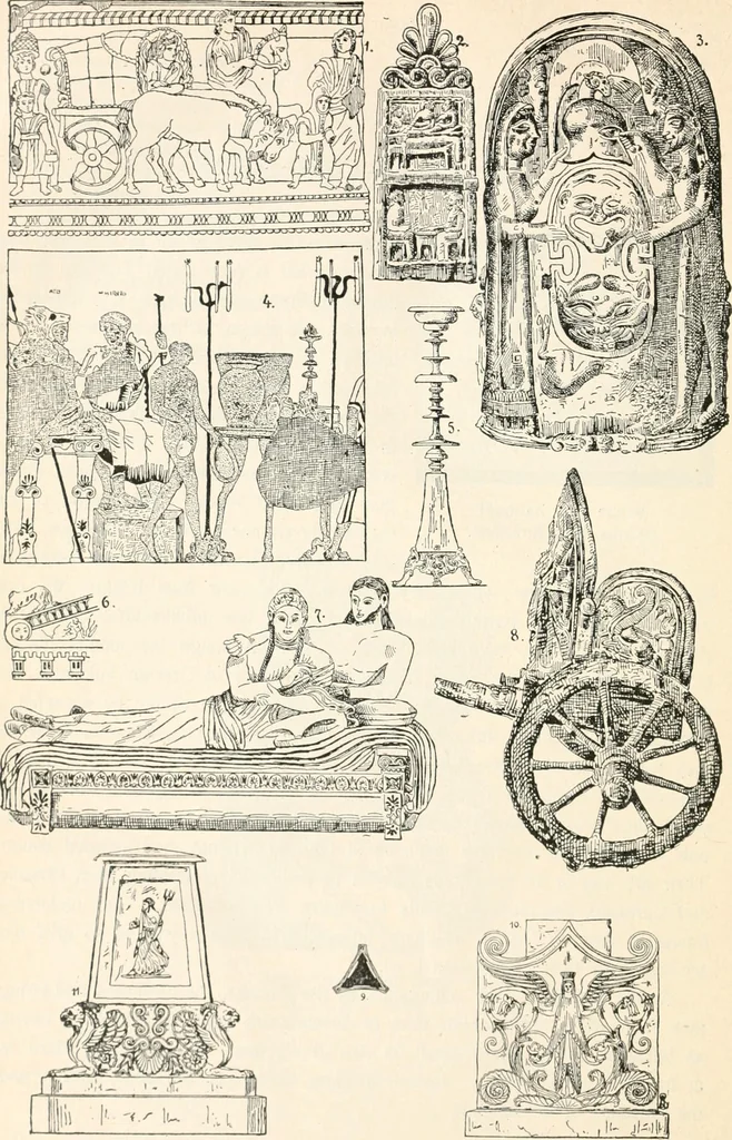 An illustration from Styles of ornament, exhibited in designs, and arranged in historical order, with descriptive text. A handbook for architects, designers, painters, sculptors, wood-carvers, chasers, modellers, cabinet-makers and artistic locksmiths as well as also for technical schools, libraries and private study, 1910, leaf 79