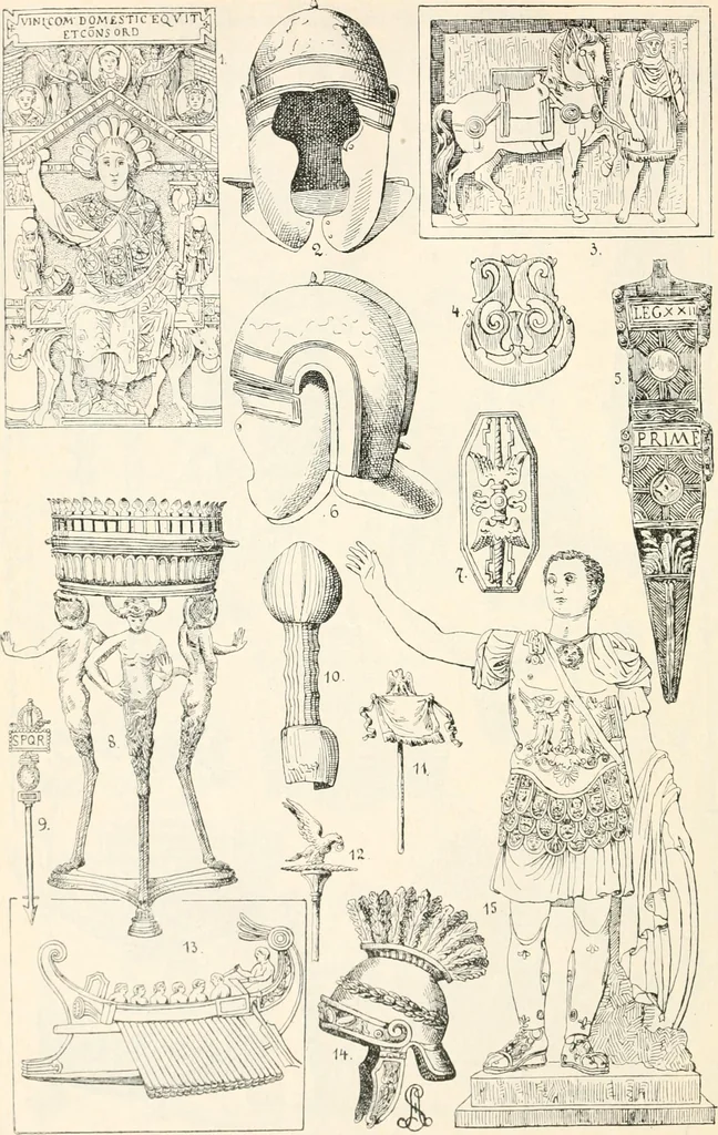 An illustration from Styles of ornament, exhibited in designs, and arranged in historical order, with descriptive text. A handbook for architects, designers, painters, sculptors, wood-carvers, chasers, modellers, cabinet-makers and artistic locksmiths as well as also for technical schools, libraries and private study, 1910, leaf 99