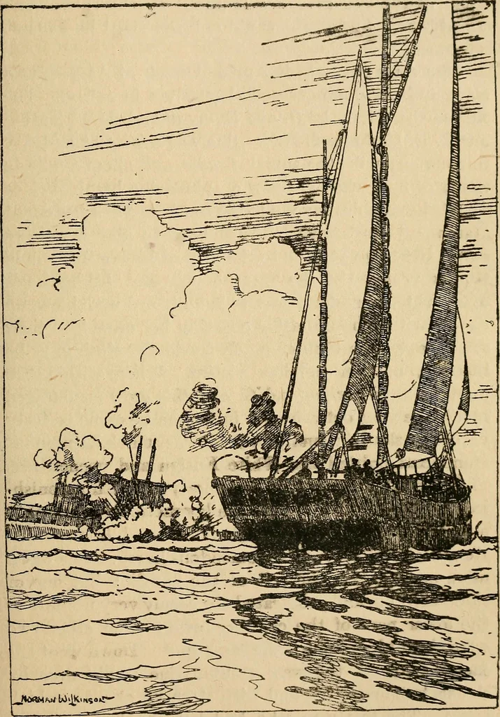 An illustration from Submarine and anti-submarine, 1919, leaf 198