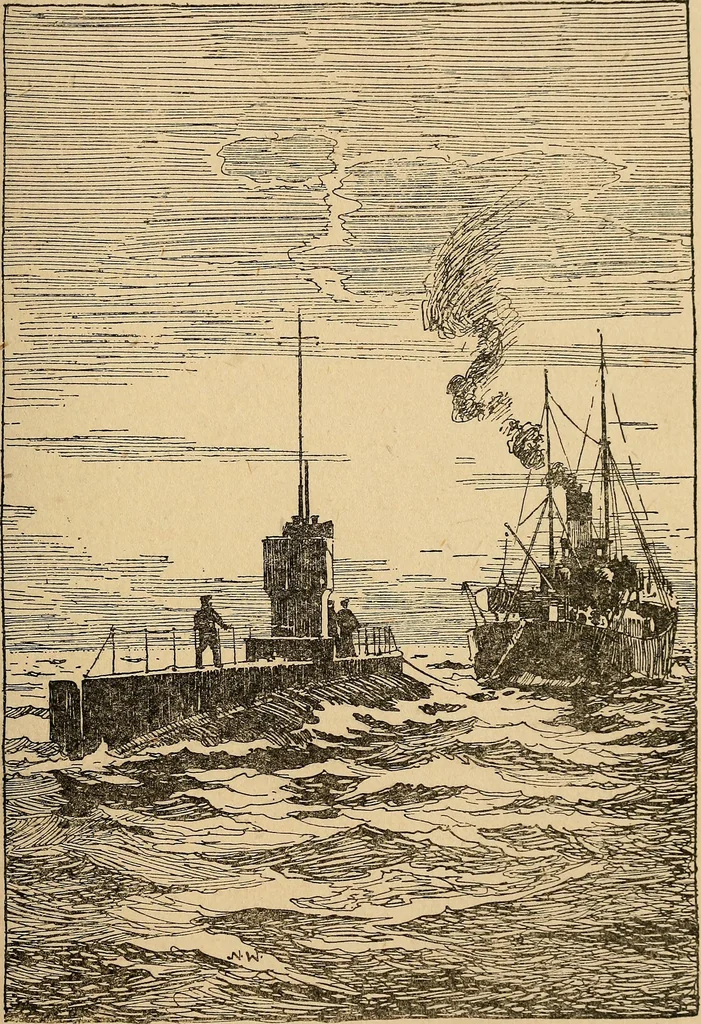 An illustration from Submarine and anti-submarine, 1919, leaf 72