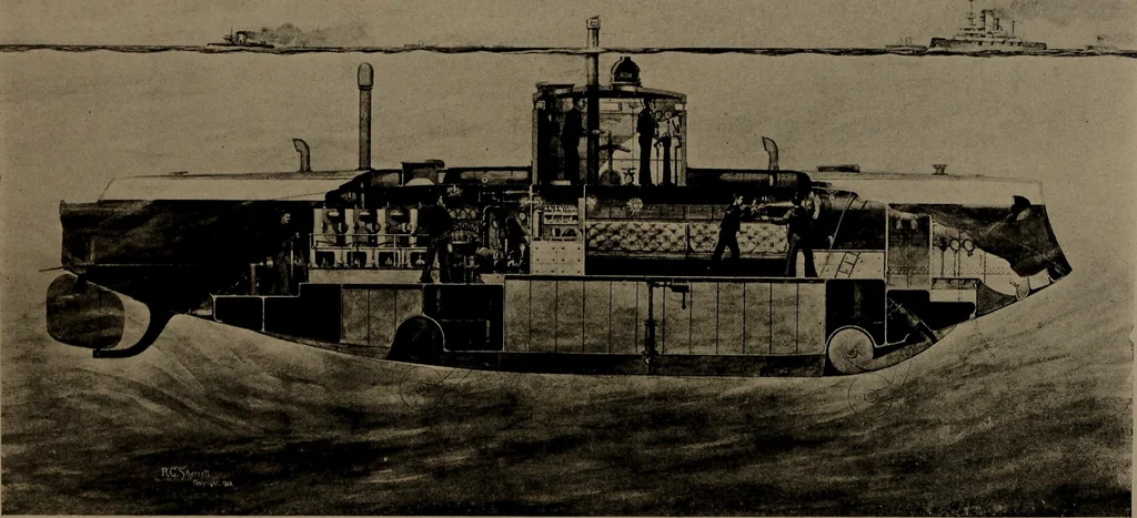 An illustration from The submarine in war and peace; its developments and its possibilities, 1918, leaf 270