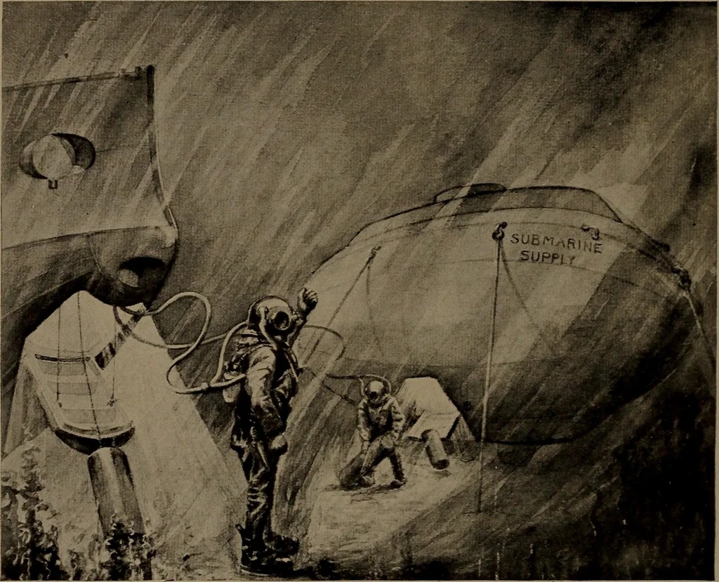 An illustration from The submarine in war and peace; its developments and its possibilities, 1918, leaf 287