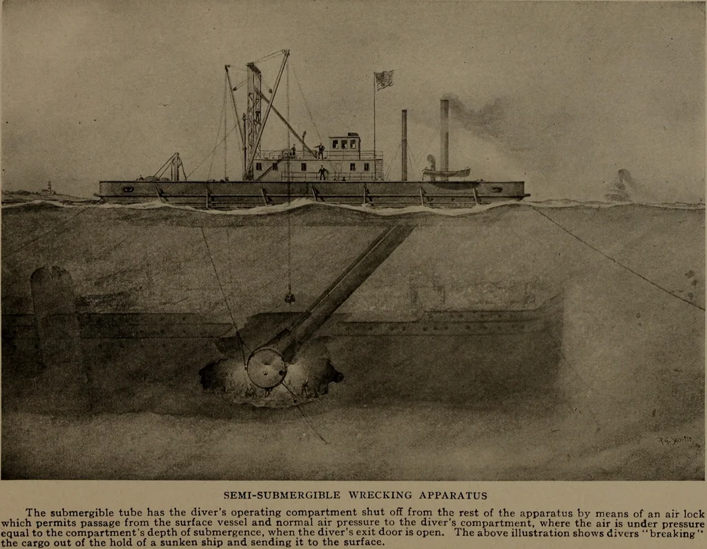 An illustration from The submarine in war and peace; its developments and its possibilities, 1918, leaf 378