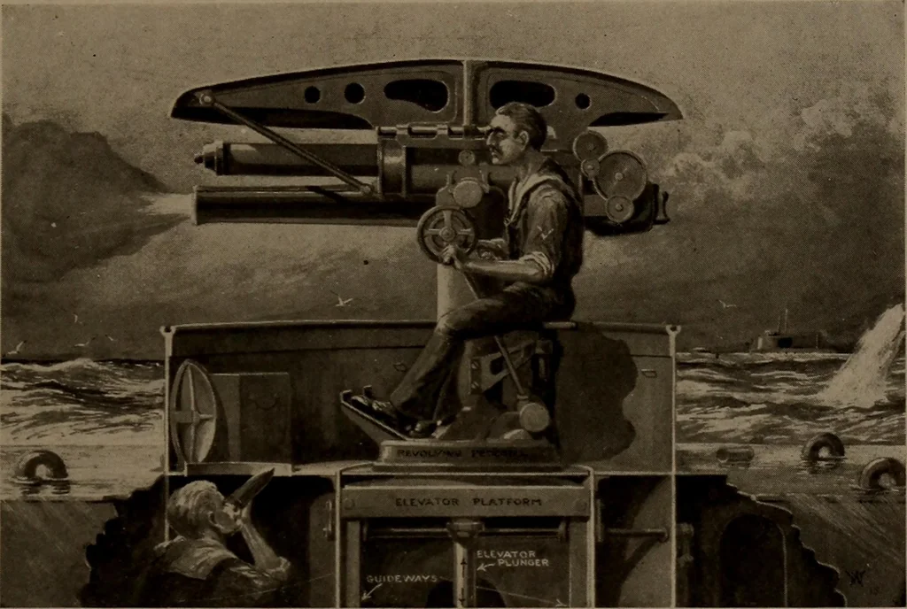 An illustration from The submarine in war and peace; its developments and its possibilities, 1918, leaf 64