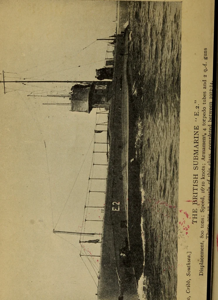 An illustration from Submarines, mines and torpedoes in the war, 1914, leaf 7