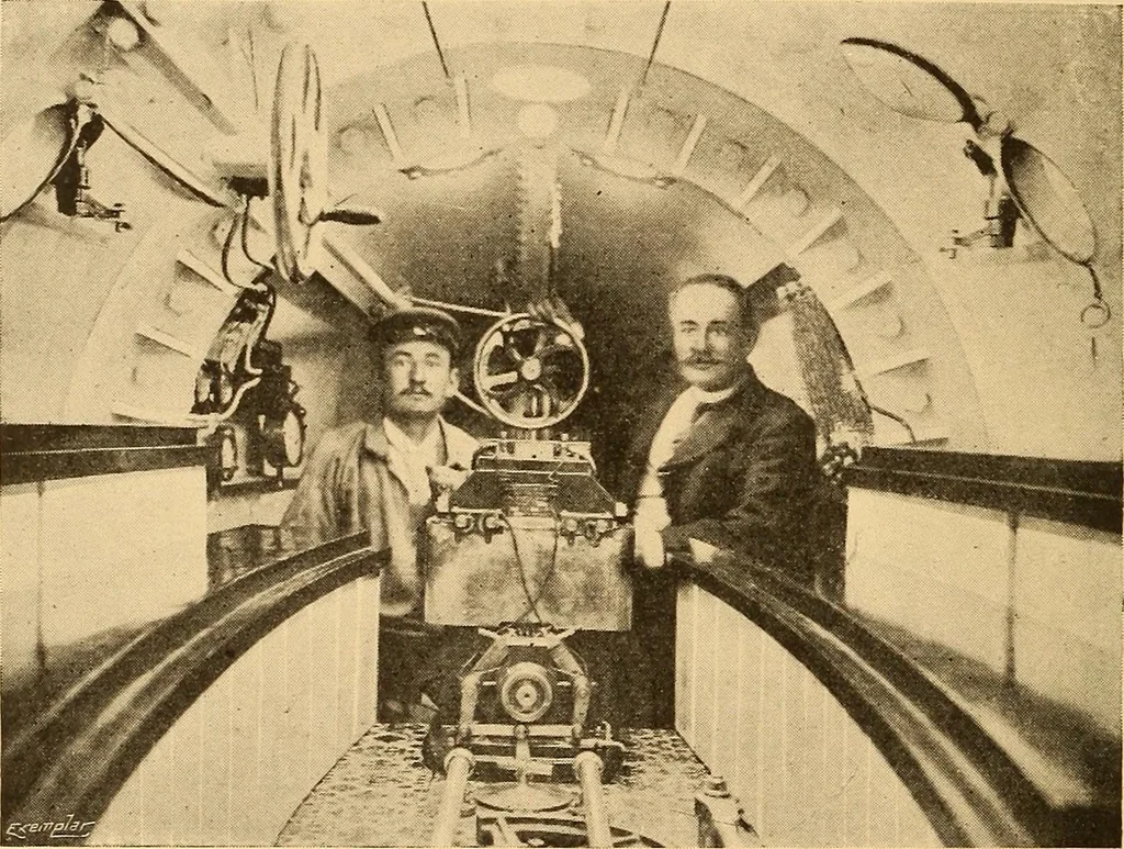 An illustration from Submarine warfare, past, present and future, 1902, leaf 117