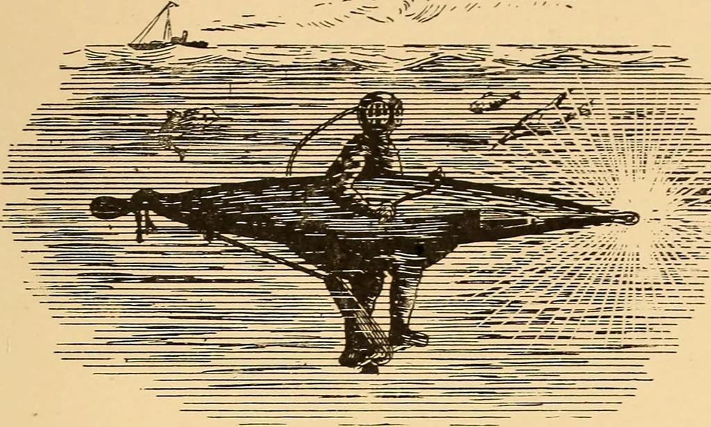An illustration from Submarine warfare, past, present and future, 1902, leaf 210