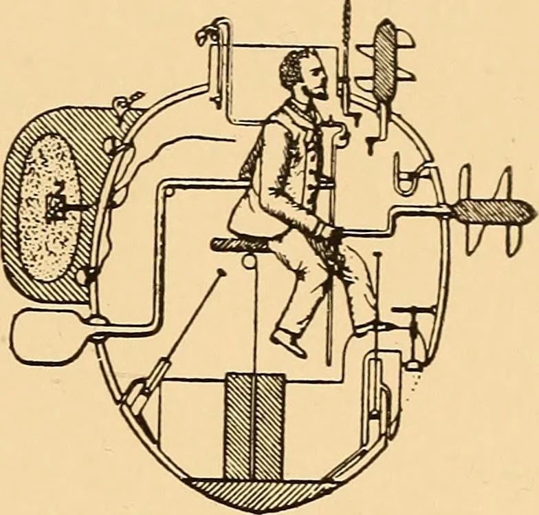 An illustration from Submarine warfare, past, present and future, 1902, leaf 214