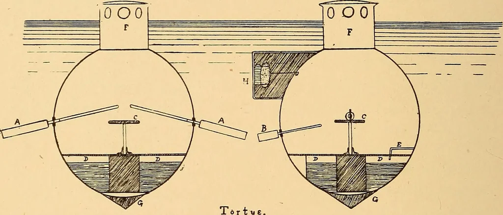 An illustration from Submarine warfare, past, present and future, 1902, leaf 219