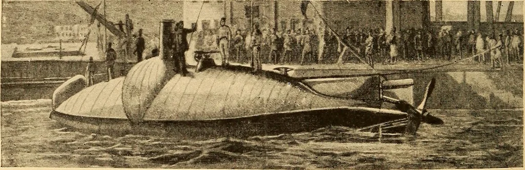 An illustration from Submarine warfare, past, present and future, 1902, leaf 273