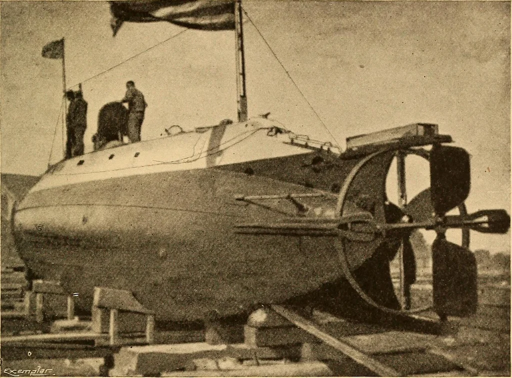 An illustration from Submarine warfare, past, present and future, 1902, leaf 302