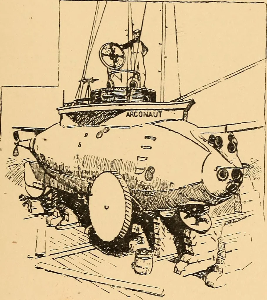 An illustration from Submarine warfare, past, present and future, 1902, leaf 352