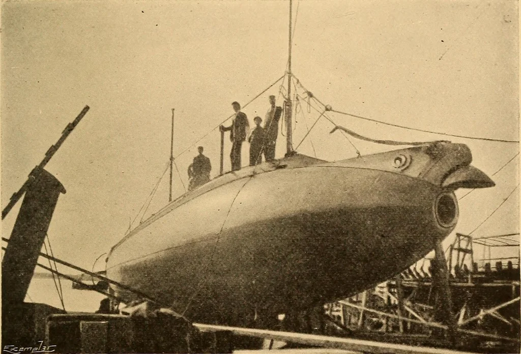 An illustration from Submarine warfare, past, present and future, 1902, leaf 42