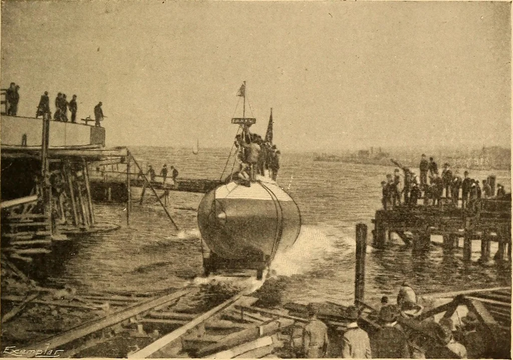 An illustration from Submarine warfare, past, present and future, 1902, leaf 48