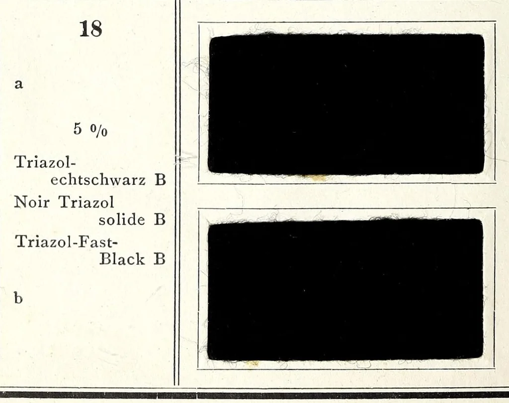 An illustration from Substantive Farbstoffe auf loser Baumwolle = Colorants substantifs sur coton en bourre = Direct colours on loose cotton, 1900, leaf 36