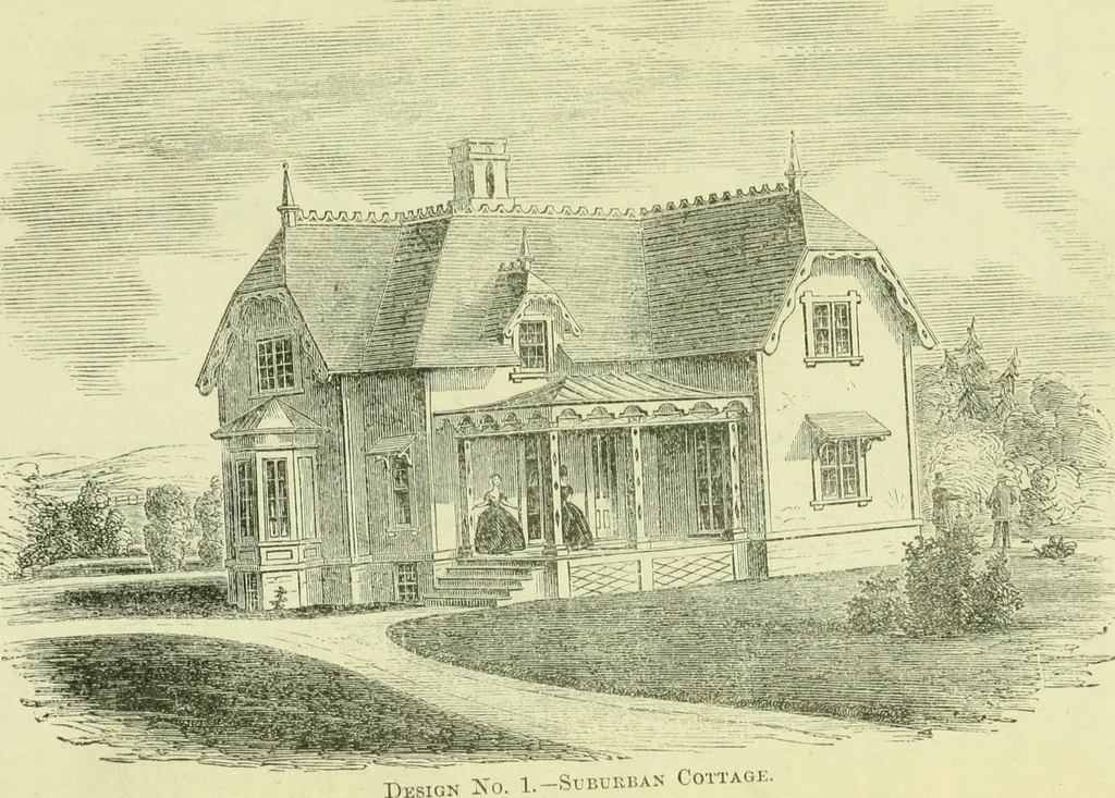 An illustration from Suburban homes for city business men. A description of the country, with a statement of the inducements offered on the life of the Erie railway, 1867, leaf 18