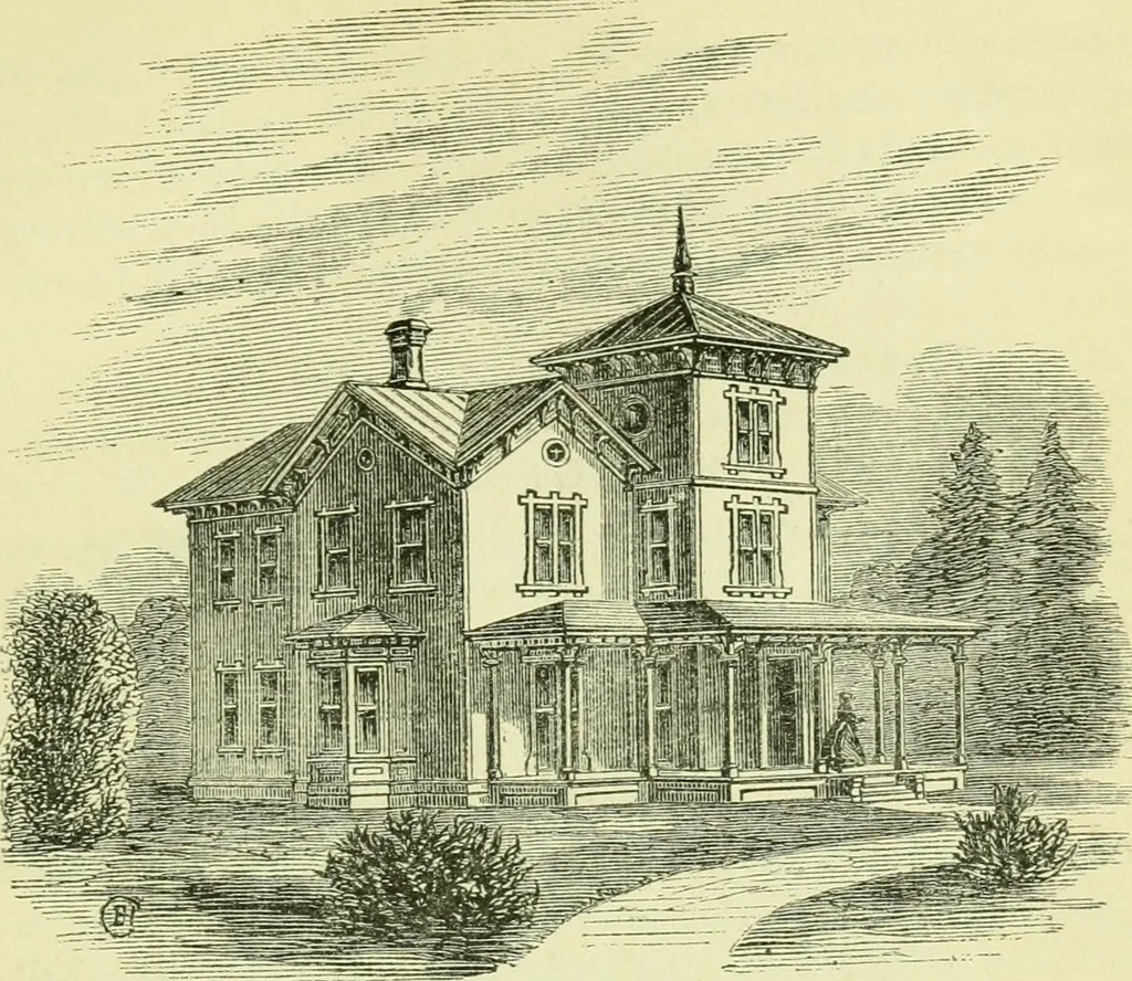 An illustration from Suburban homes for city business men. A description of the country, with a statement of the inducements offered on the life of the Erie railway, 1867, leaf 24