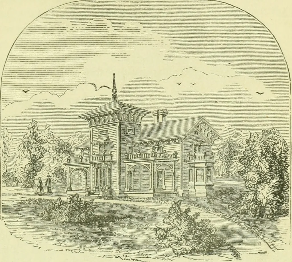 An illustration from Suburban homes for city business men. A description of the country, with a statement of the inducements offered on the life of the Erie railway, 1867, leaf 30