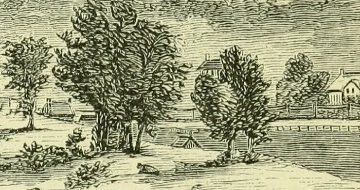 An illustration from Suburban homes for city business men. A description of the country, with a statement of the inducements offered on the life of the Erie railway, 1867, leaf 40