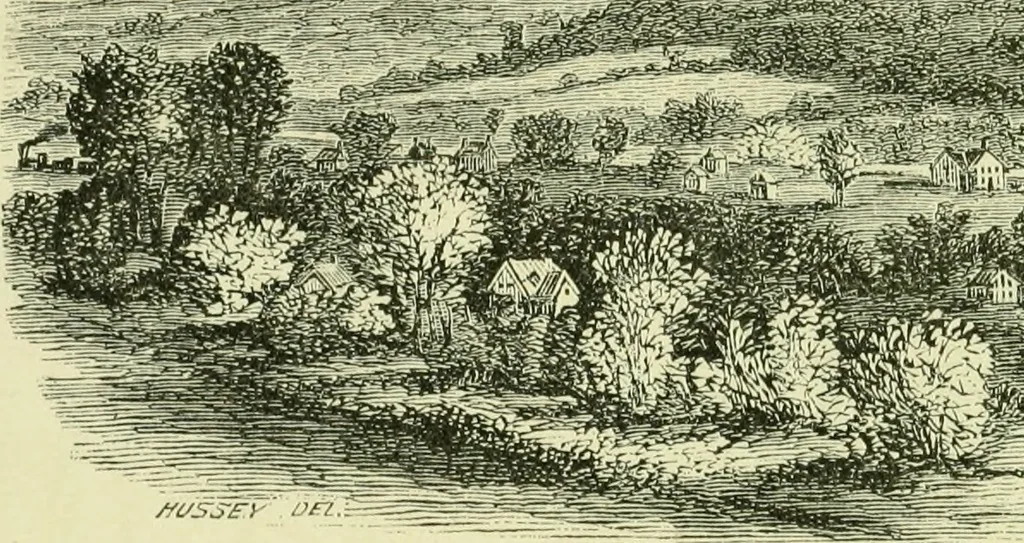 An illustration from Suburban homes for city business men. A description of the country, with a statement of the inducements offered on the life of the Erie railway, 1867, leaf 40