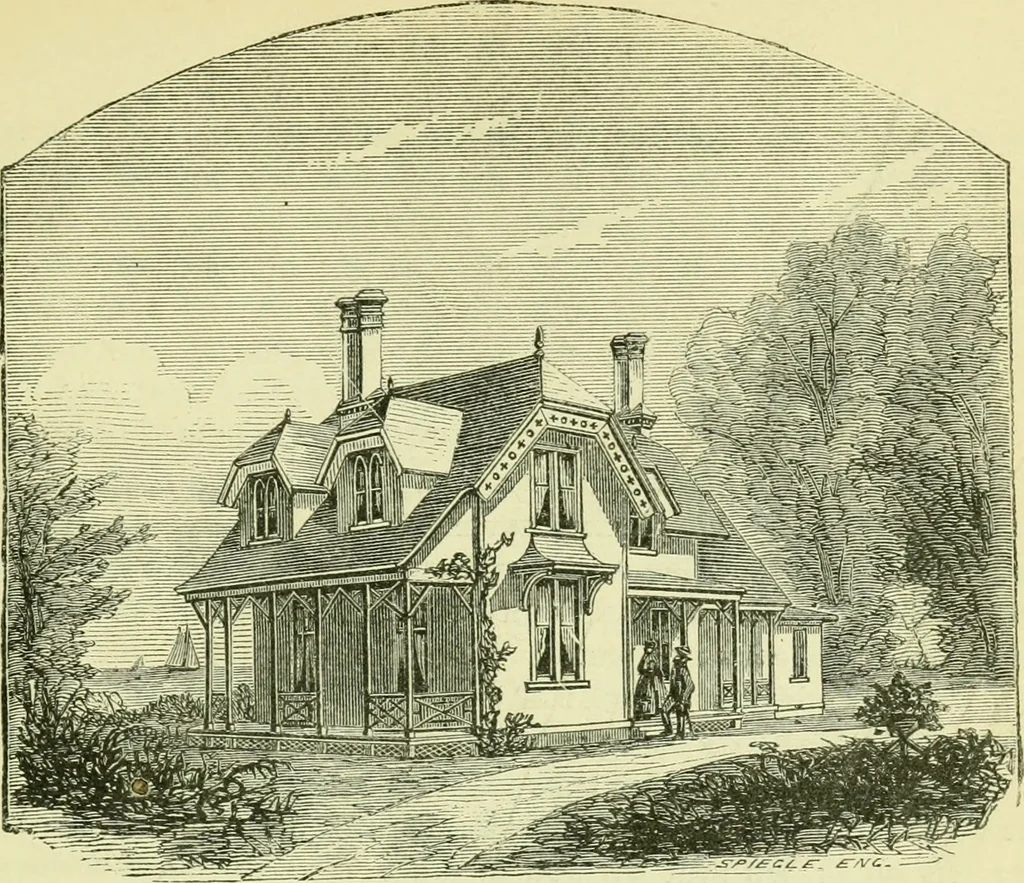 An illustration from Suburban homes for city business men. A description of the country, with a statement of the inducements offered on the life of the Erie railway, 1867, leaf 44