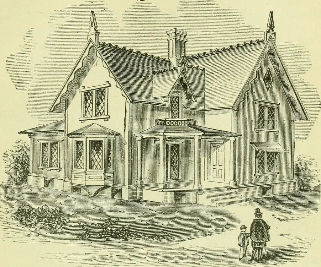 An illustration from Suburban homes for city business men. A description of the country, with a statement of the inducements offered on the life of the Erie railway, 1867, leaf 50