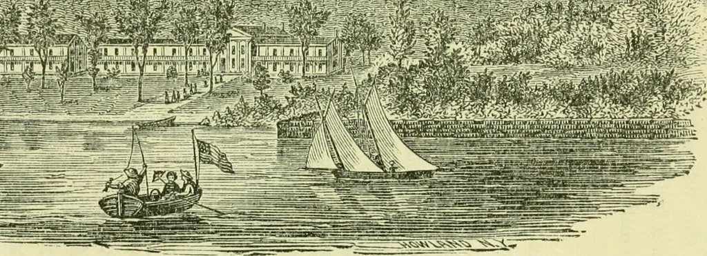 An illustration from Suburban homes for city business men. A description of the country, with a statement of the inducements offered on the life of the Erie railway, 1867, leaf 60