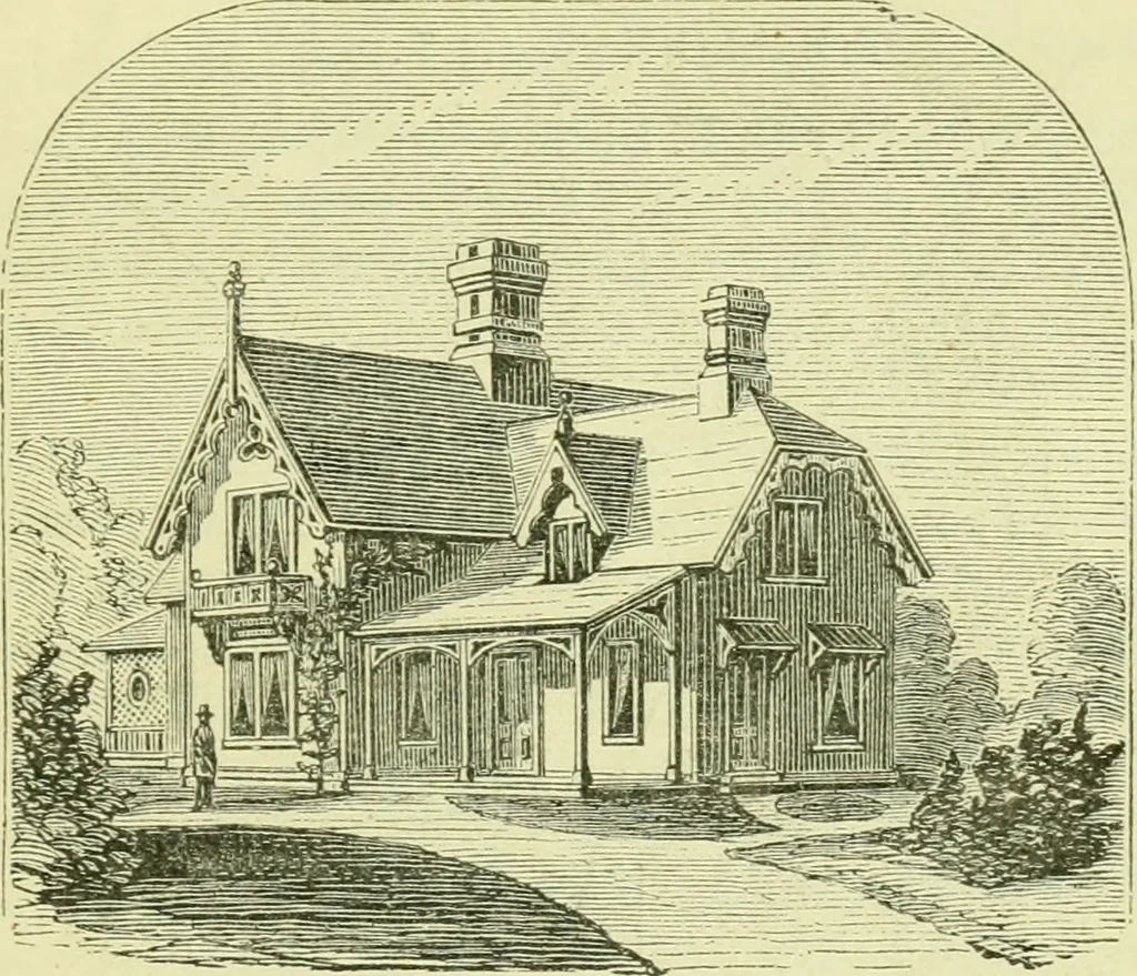 An illustration from Suburban homes for city business men. A description of the country, with a statement of the inducements offered on the life of the Erie railway, 1867, leaf 68