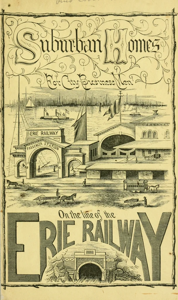 An illustration from Suburban homes for city business men. A description of the country, with a statement of the inducements offered on the life of the Erie railway, 1867, leaf 8