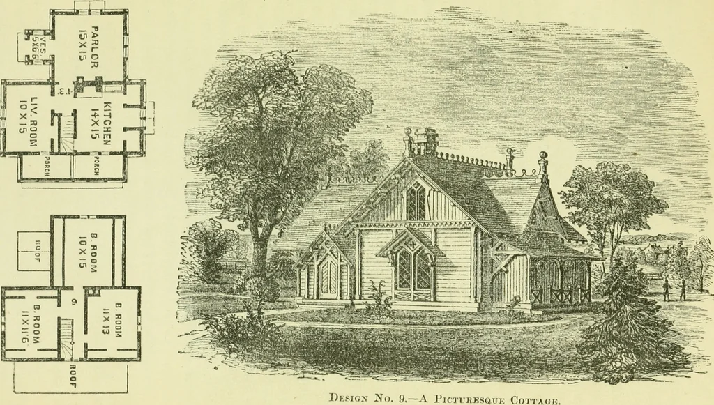 An illustration from Suburban homes for city business men. A description of the country, with a statement of the inducements offered on the life of the Erie railway, 1867, leaf 80
