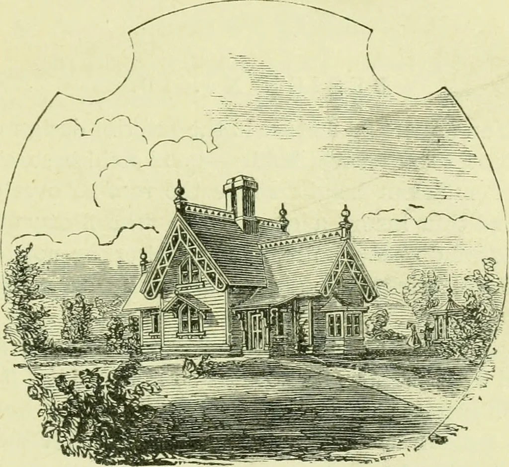 An illustration from Suburban homes for city business men. A description of the country, with a statement of the inducements offered on the life of the Erie railway, 1867, leaf 86
