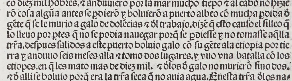 An illustration from Suma de geographia q[ue] trata de todas las partidas [y] prouincias del mundo: en especial de las Indias. [Y] trata largame[n]te del arte del marear: juntame[n]te con la espera en roma[n]ce: con el regimie[n]to del sol [y] del norte: nueuamente hecha, 1519, leaf 102