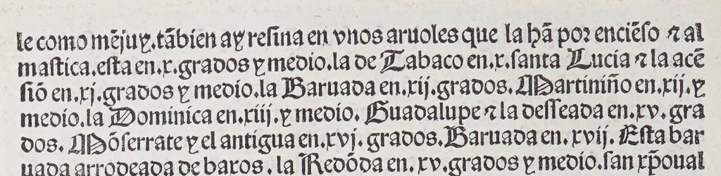 An illustration from Suma de geographia q[ue] trata de todas las partidas [y] prouincias del mundo: en especial de las Indias. [Y] trata largame[n]te del arte del marear: juntame[n]te con la espera en roma[n]ce: con el regimie[n]to del sol [y] del norte: nueuamente hecha, 1519, leaf 142