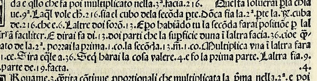 An illustration from Su[m]ma de arithmetica geometria proportioni [et] proportionalita, leaf 201