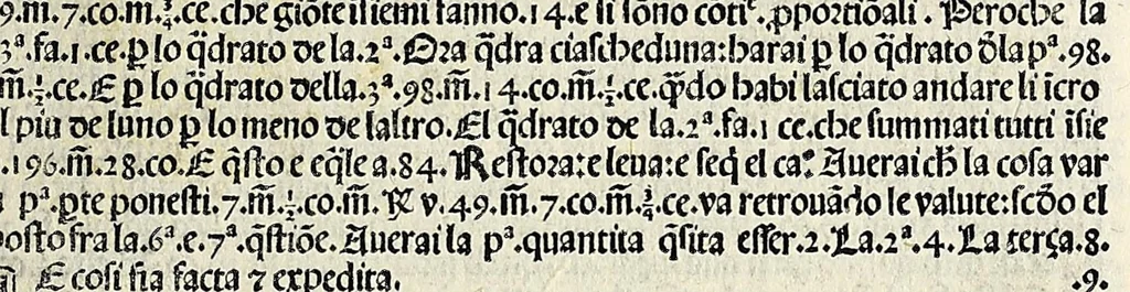 An illustration from Su[m]ma de arithmetica geometria proportioni [et] proportionalita, leaf 203