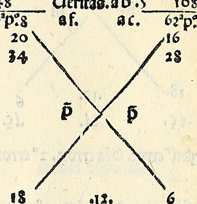 An illustration from Su[m]ma de arithmetica geometria proportioni [et] proportionalita, leaf 219
