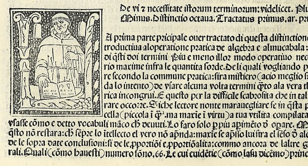 An illustration from Su[m]ma de arithmetica geometria proportioni [et] proportionalita, leaf 242