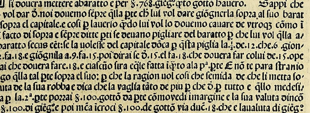 An illustration from Su[m]ma de arithmetica geometria proportioni [et] proportionalita, leaf 343
