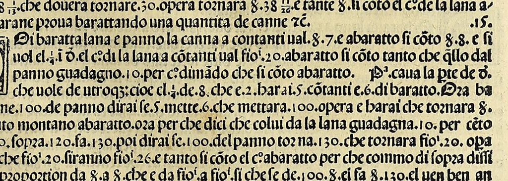 An illustration from Su[m]ma de arithmetica geometria proportioni [et] proportionalita, leaf 343