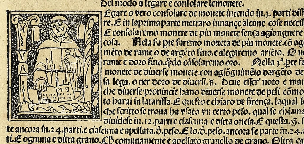 An illustration from Su[m]ma de arithmetica geometria proportioni [et] proportionalita, leaf 384