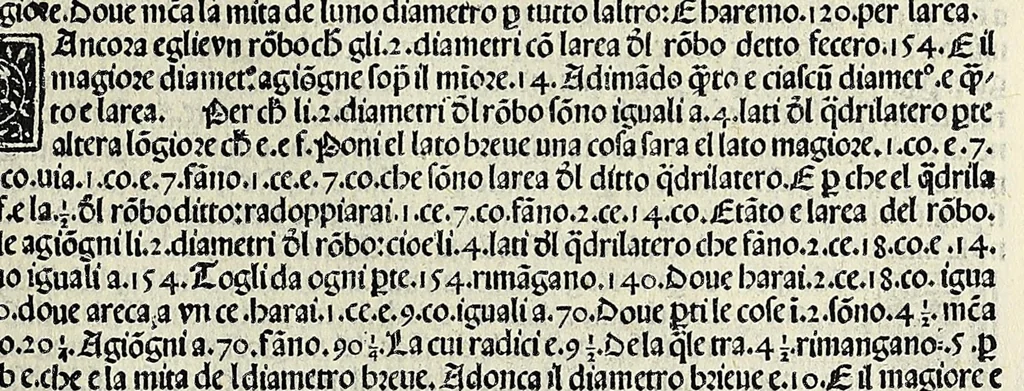 An illustration from Su[m]ma de arithmetica geometria proportioni [et] proportionalita, leaf 509