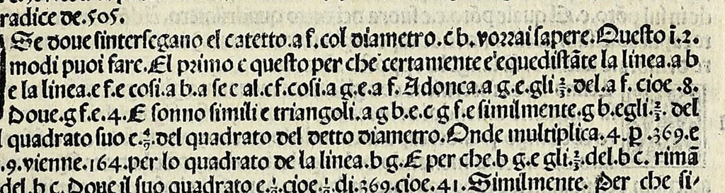 An illustration from Su[m]ma de arithmetica geometria proportioni [et] proportionalita, leaf 515