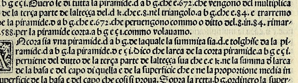 An illustration from Su[m]ma de arithmetica geometria proportioni [et] proportionalita, leaf 561