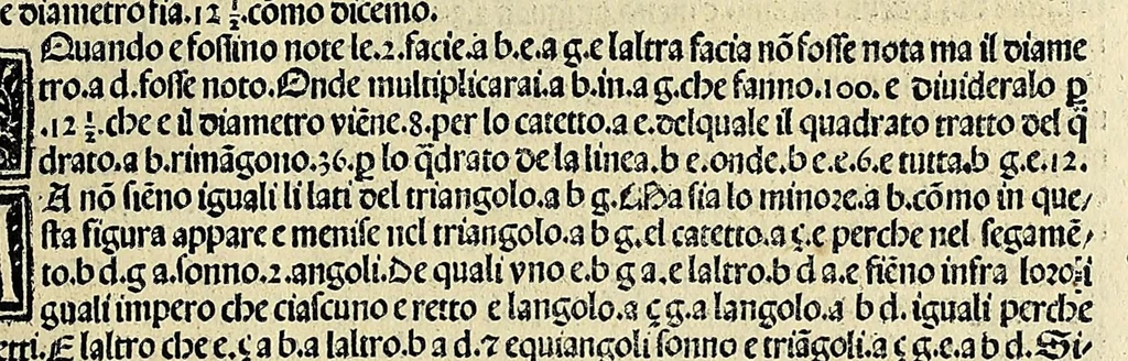 An illustration from Su[m]ma de arithmetica geometria proportioni [et] proportionalita, leaf 585