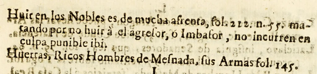 An illustration from Summaria investigacion de el origin, y privilegios, de los ricos hombres o nobles, caballeros, infanzones o hijos dalgo, y señores de vassallos de Aragon, y del absoluto poder queen ellos tienen. : Parte primera, 1664, leaf 977