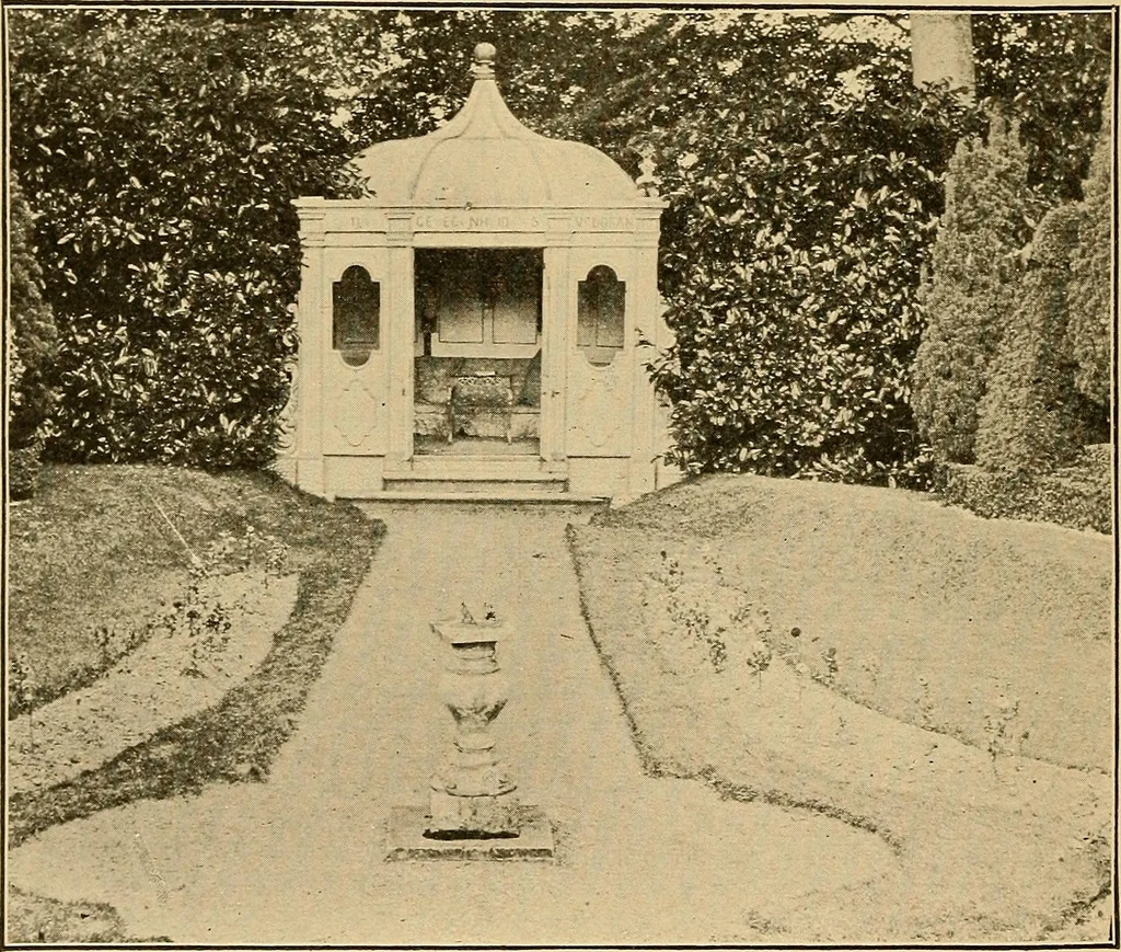 An illustration from Sun dials and roses of yesterday; garden delights which are here displayed in every truth and are moreover regarded as emblems, 1902, leaf 353