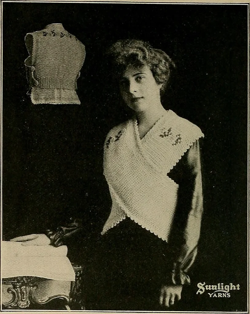 An illustration from The Sunlight book of knitting and crocheting, 1915, leaf 117