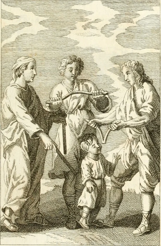 An illustration from Superstitions anciennes et modernes : prejugés vulgaires, qui ont induit les peuples à des usages & à des pratiques contraires à la religion, 1733, leaf 84