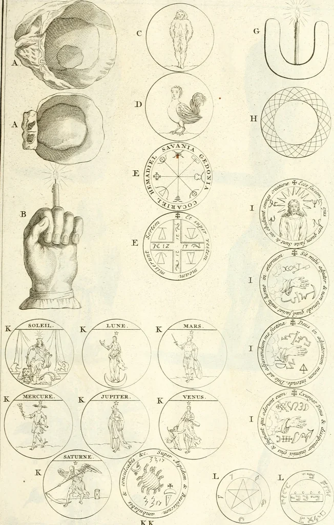 An illustration from Superstitions anciennes et modernes : prejugés vulgaires, qui ont induit les peuples à des usages & à des pratiques contraires à la religion, 1733, leaf 88